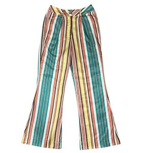 Anthropologie Tiny Camelia High Rise Striped Flare Wide Leg Pants -NWT Size 2